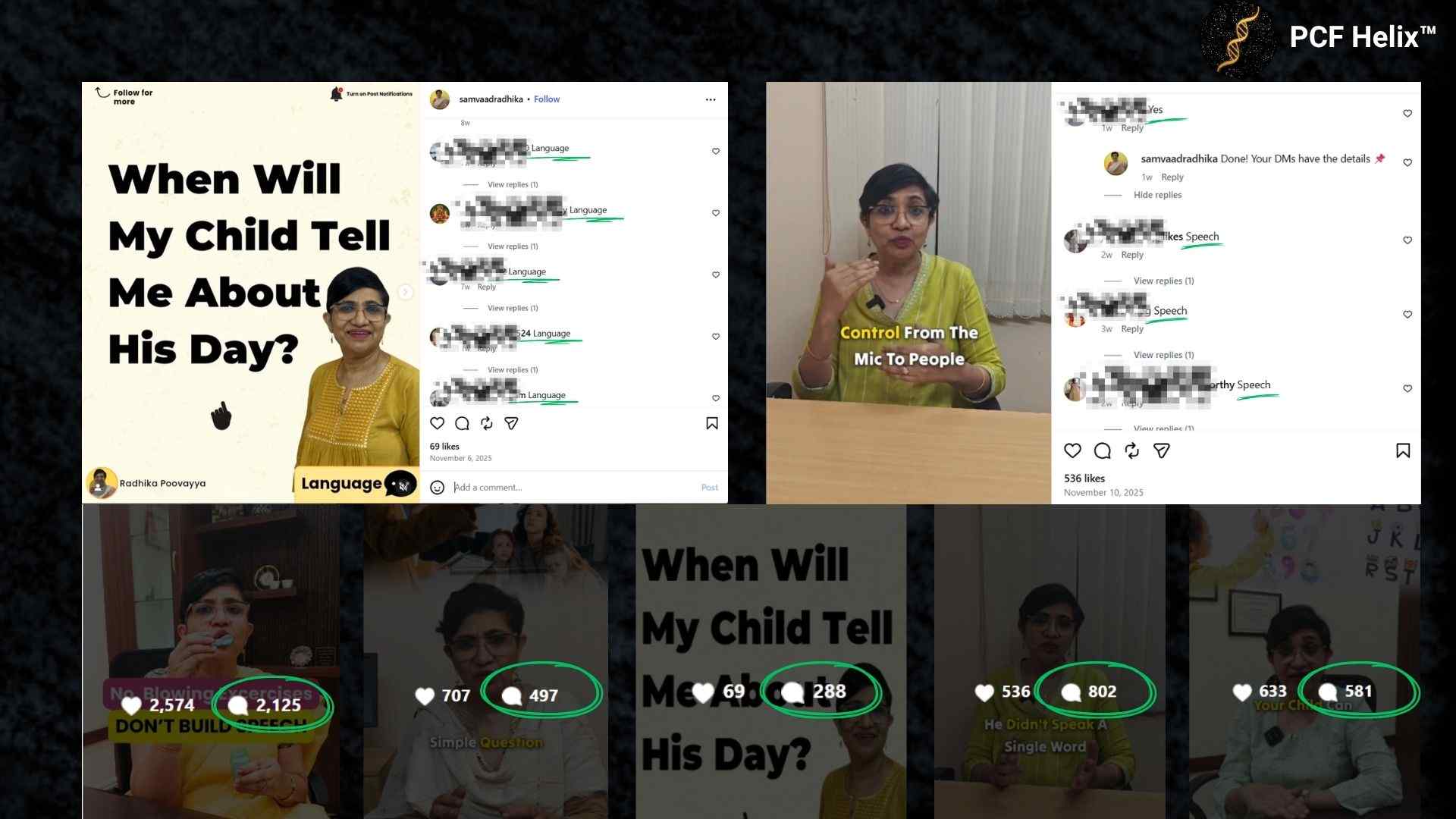 Parent keyword comments on Radhika reels