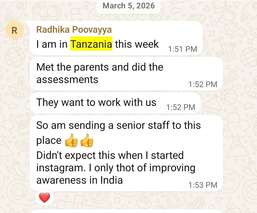 Radhika WhatsApp about Tanzania partnership