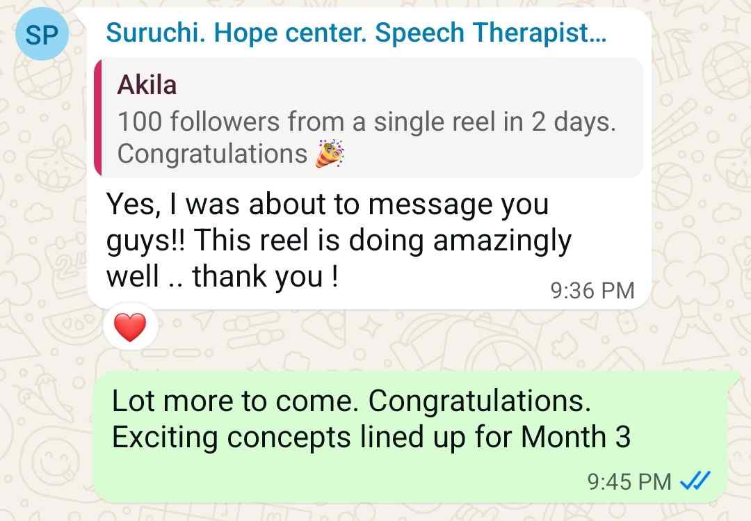 Suruchi WhatsApp: 100 followers from one reel in 2 days